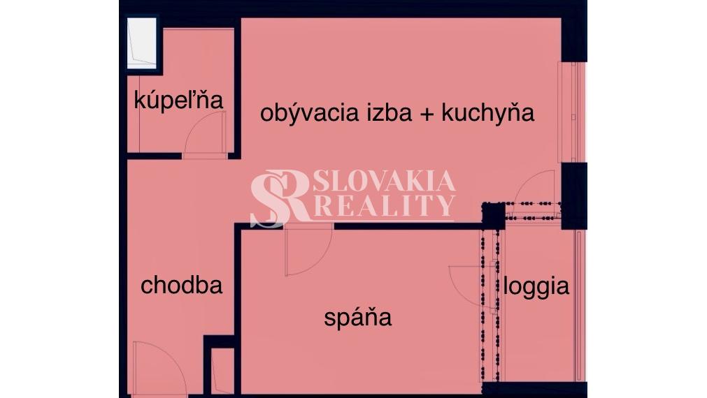 2-izb.byt v novstavbe SLNEČNÁ PLÁŇ, loggia, skolaudovaný