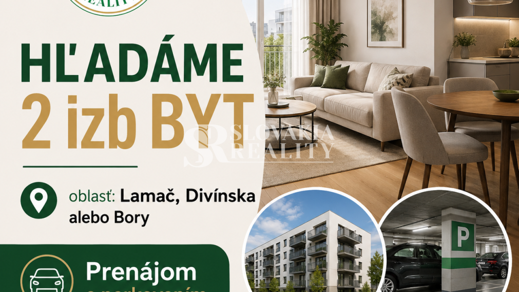 PRENÁJOM 2 IZB. BYTU S PARKOVANÍM