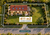 Pozemok s rozostavaným domom so stavebným povolením - 411 m² - fotografia 1