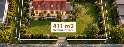 Pozemok s rozostavaným domom so stavebným povolením - 411 m²