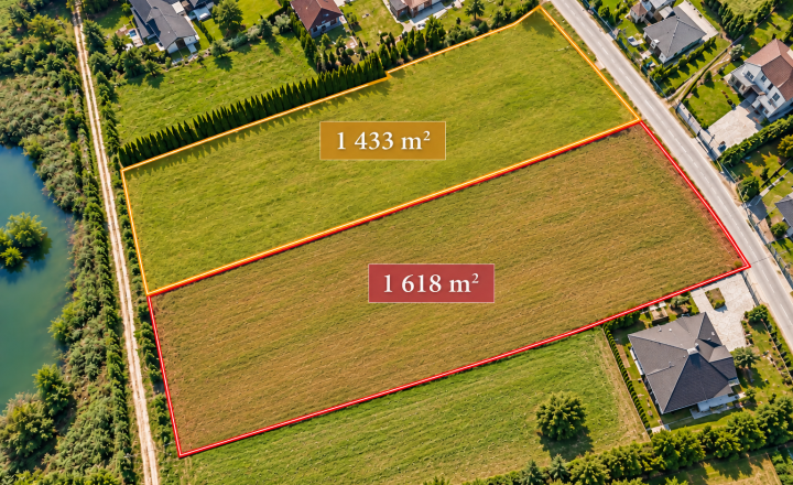 Veľký stavebný pozemok 1 433 m² alebo 1 618 m² Svätoplukovo